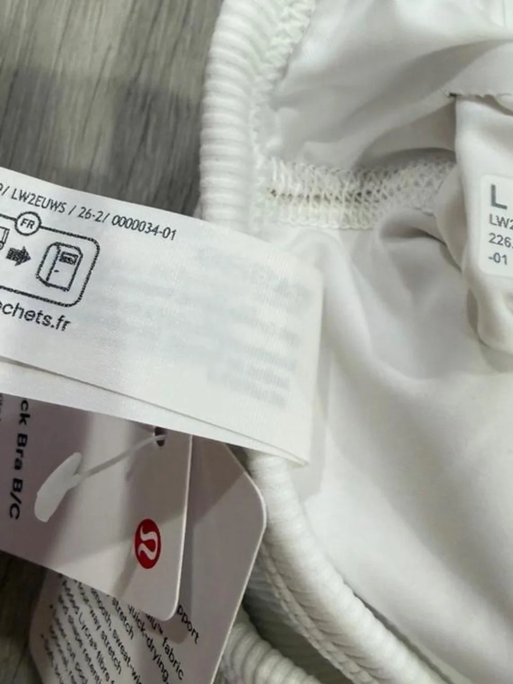 lululemon Nulu Rib Scoop Neck Bra in White. Light Support B/C Cup.